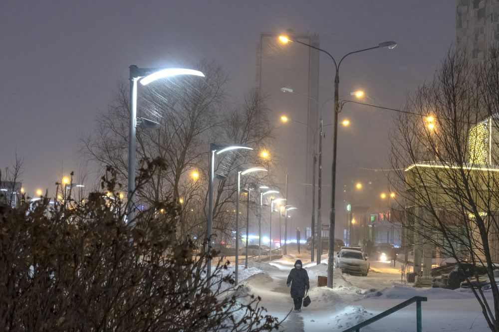 Снегопад в Братеево