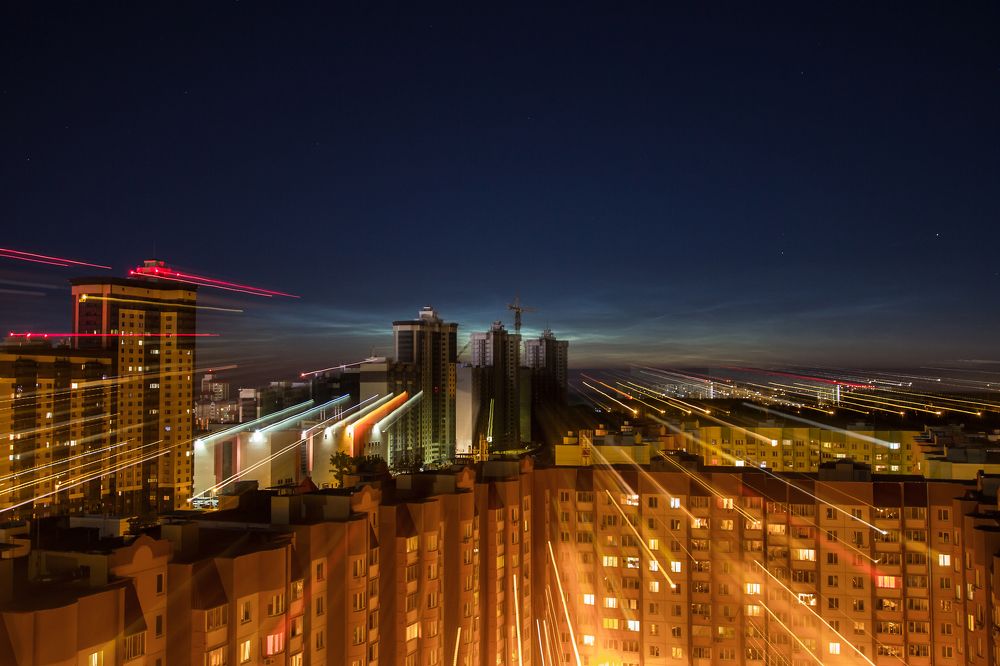 Noctilucent clouds vs City lights