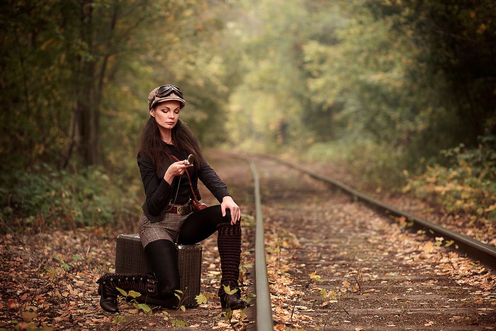 На чемодане