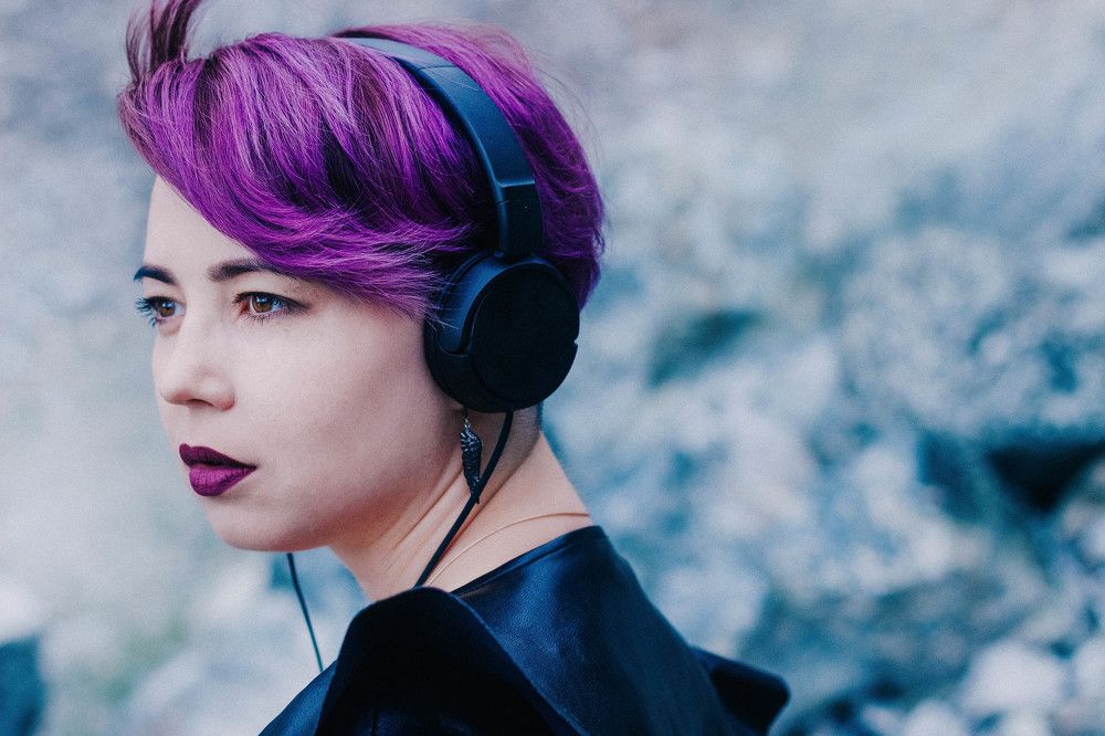 The girl with lilac hair