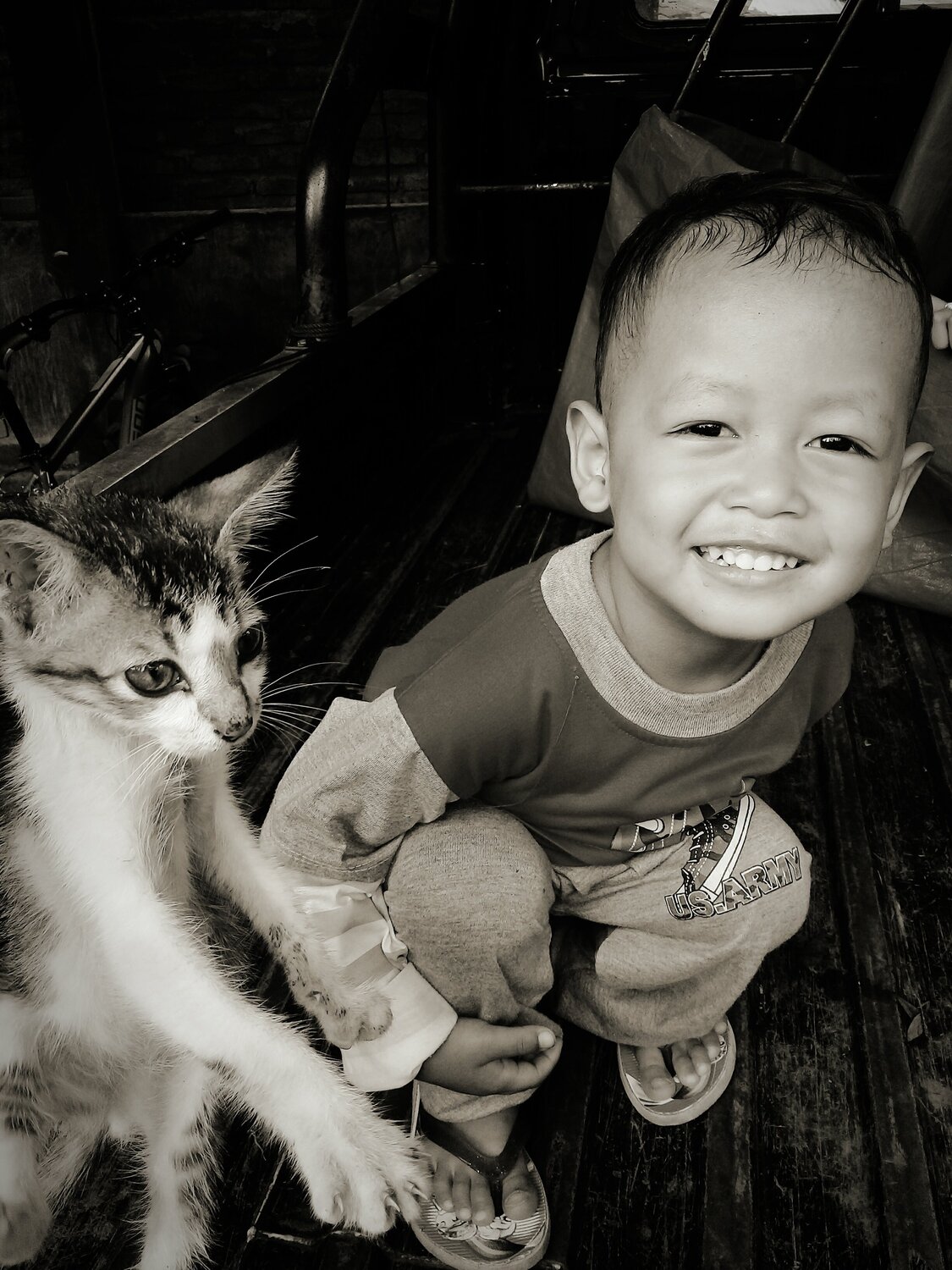 Posing with cat