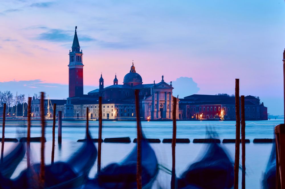 La vue sur San Giorgio Maggiore depuis la place San Marco