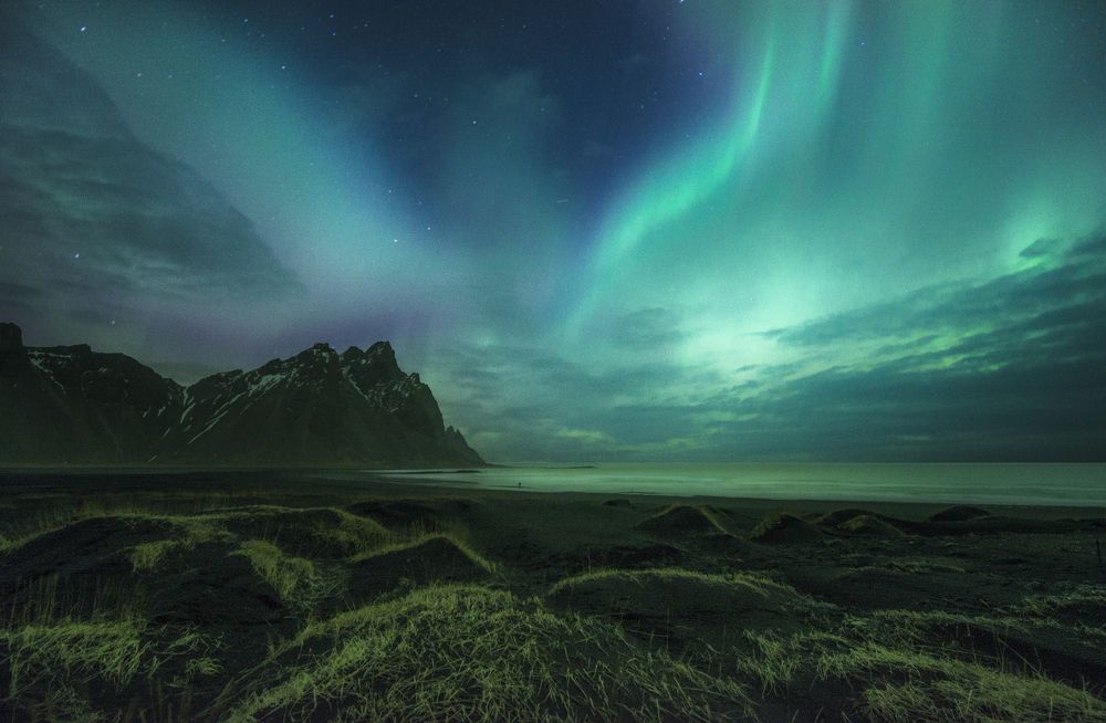 Northern lights in Vestrahorn