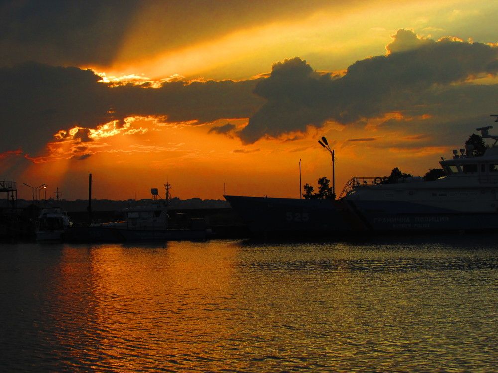 Sunset over Sozopol port