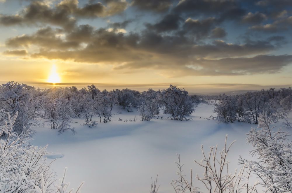 Завораживающий закат в заполярье