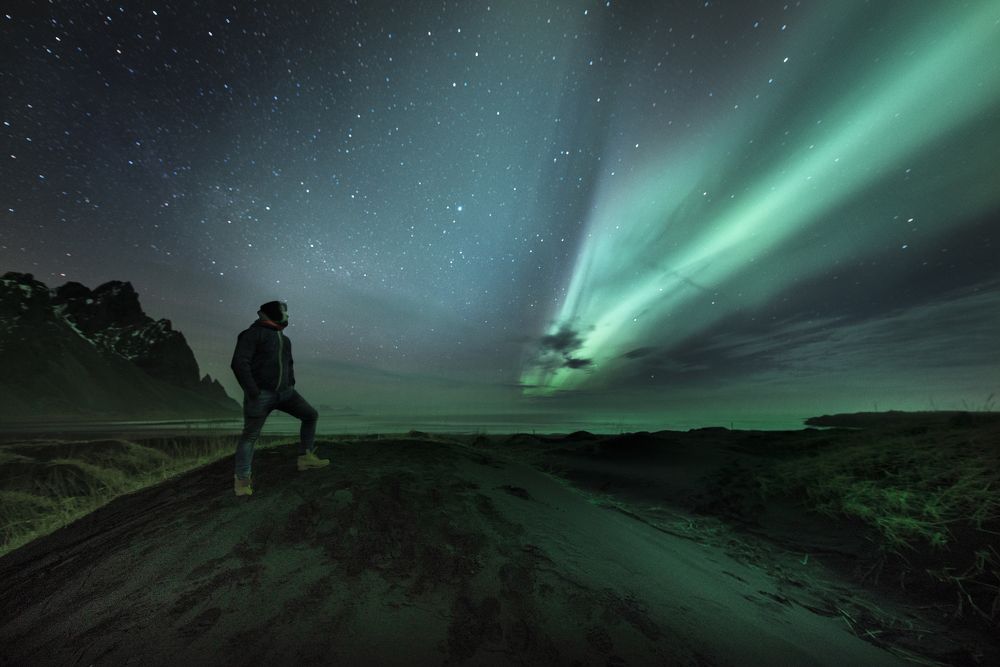 Northern lights in Vestrahorn