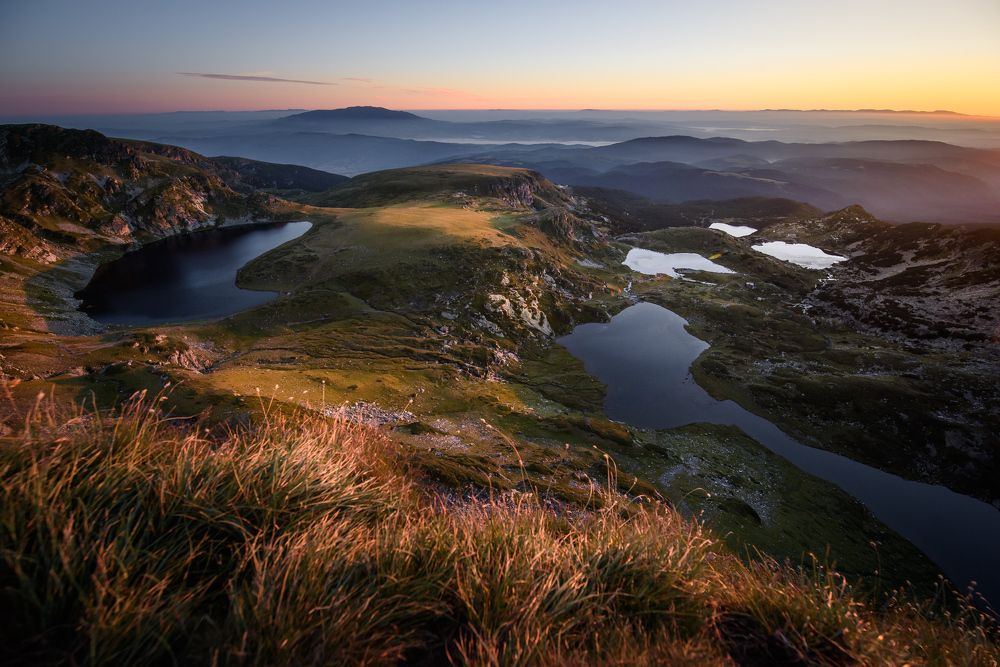 Рассвет над каскадом Рильских озер