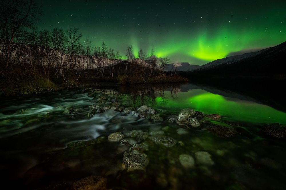 Северное сияние над Хибинами