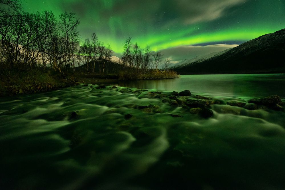 Полярное сияние на Кольском полуострове