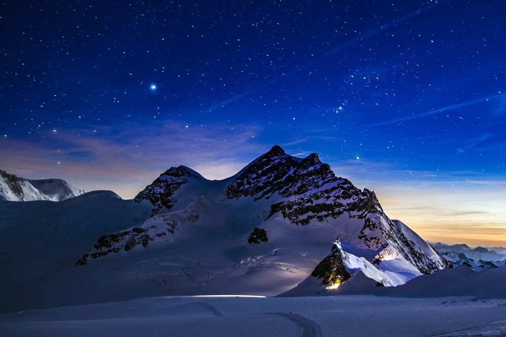 Вид на вершину горы Jungfrau