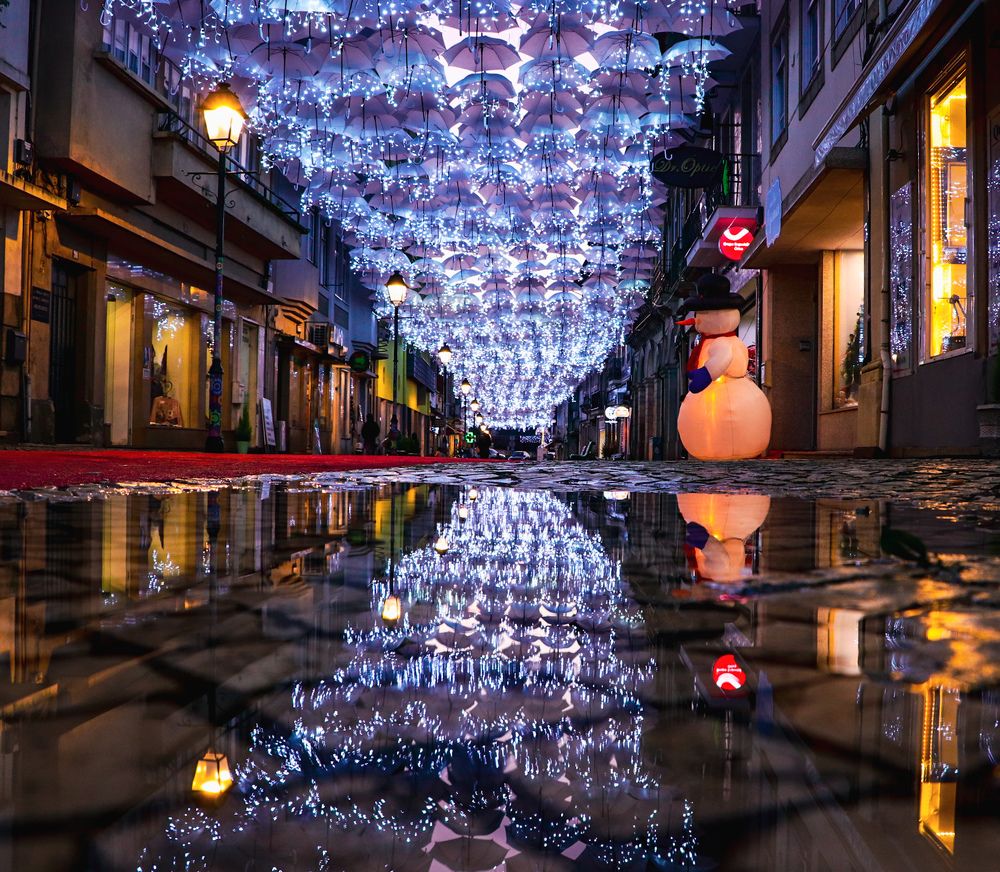 Reflex of the umbrella sky