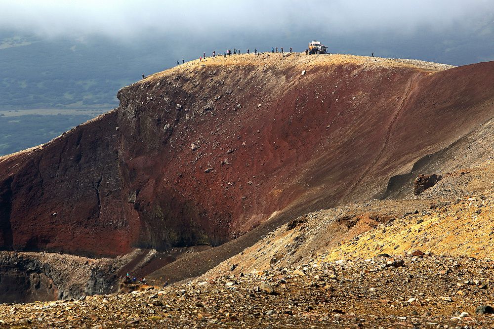 На вулкане.