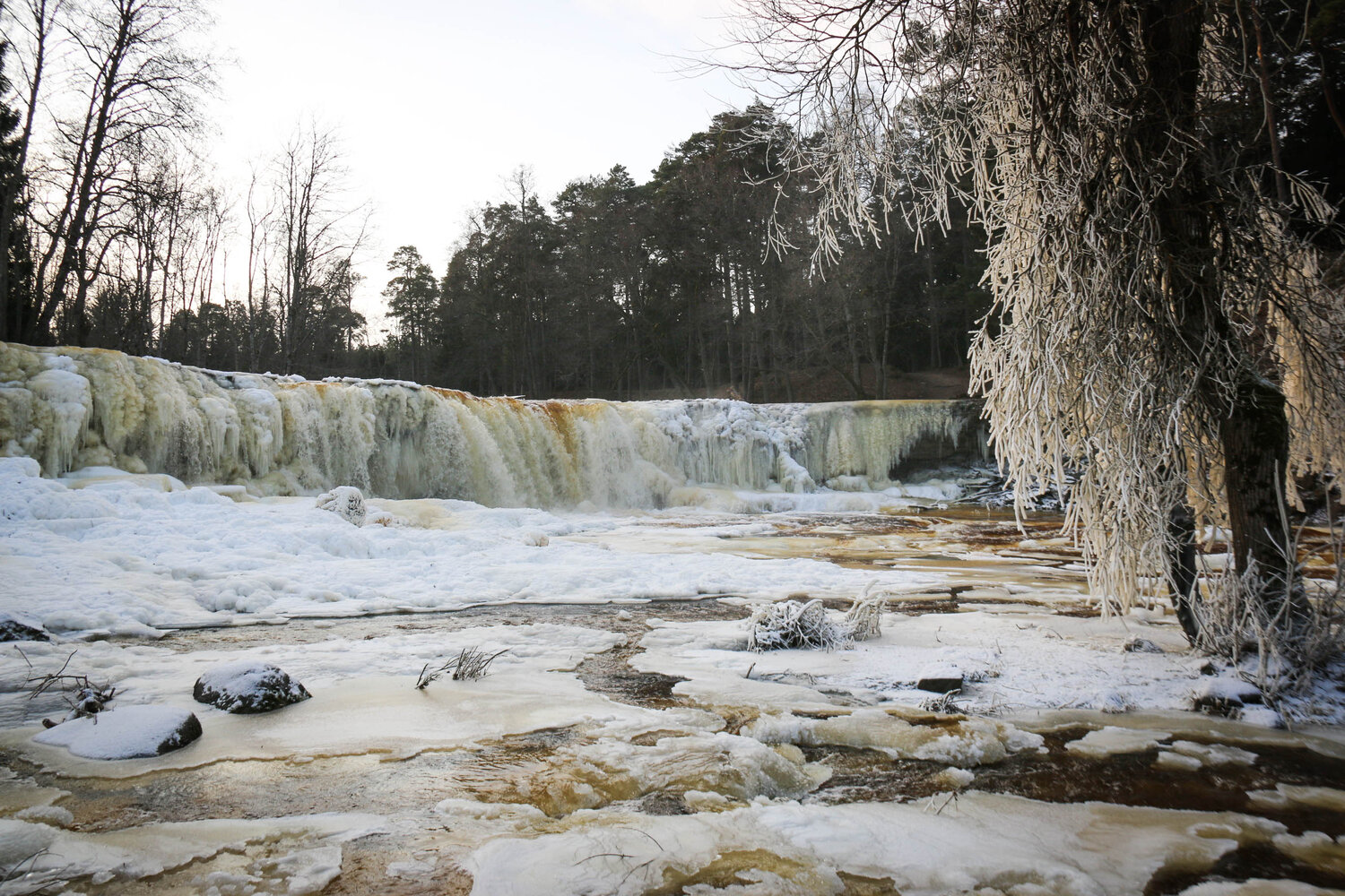 Frozen waterfall in Estonia