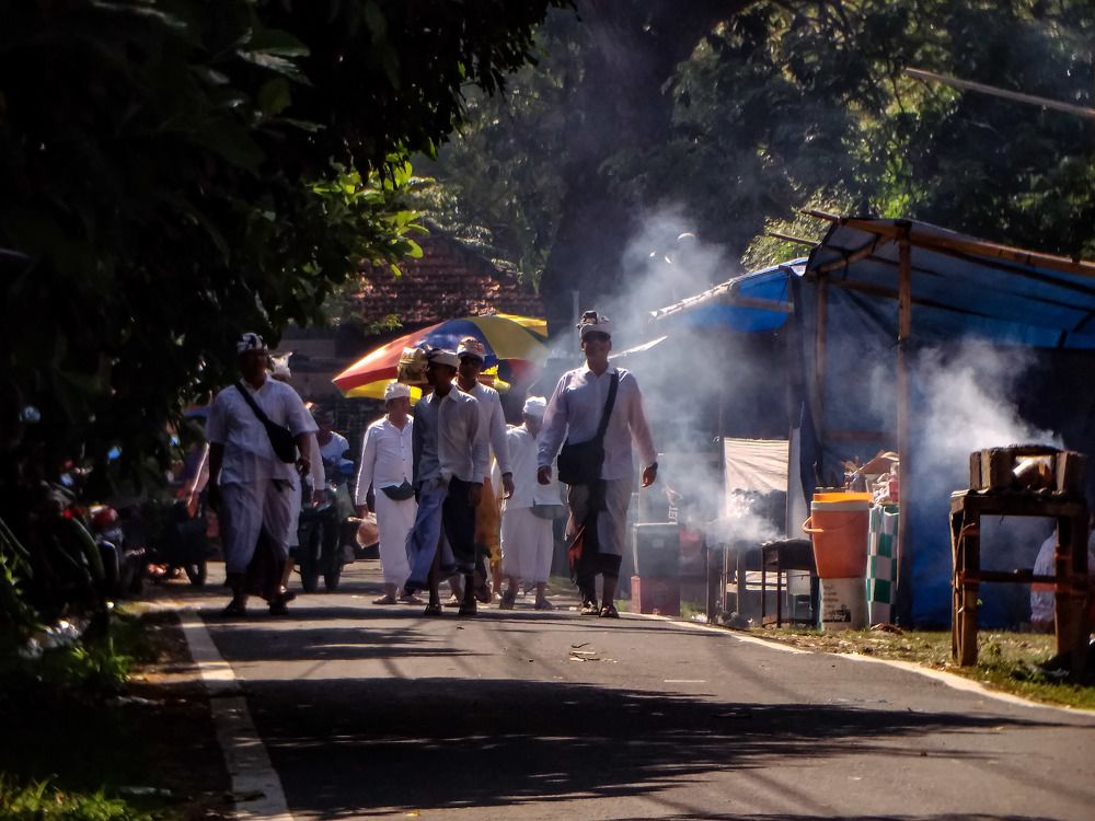 Going to a holy temple