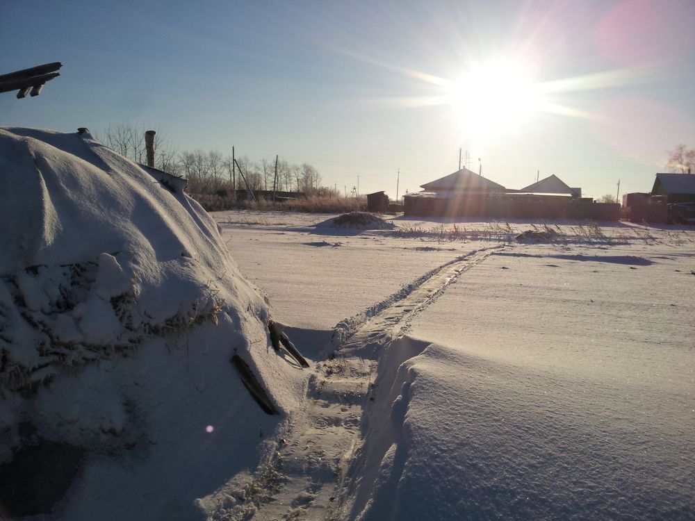 На огороде.