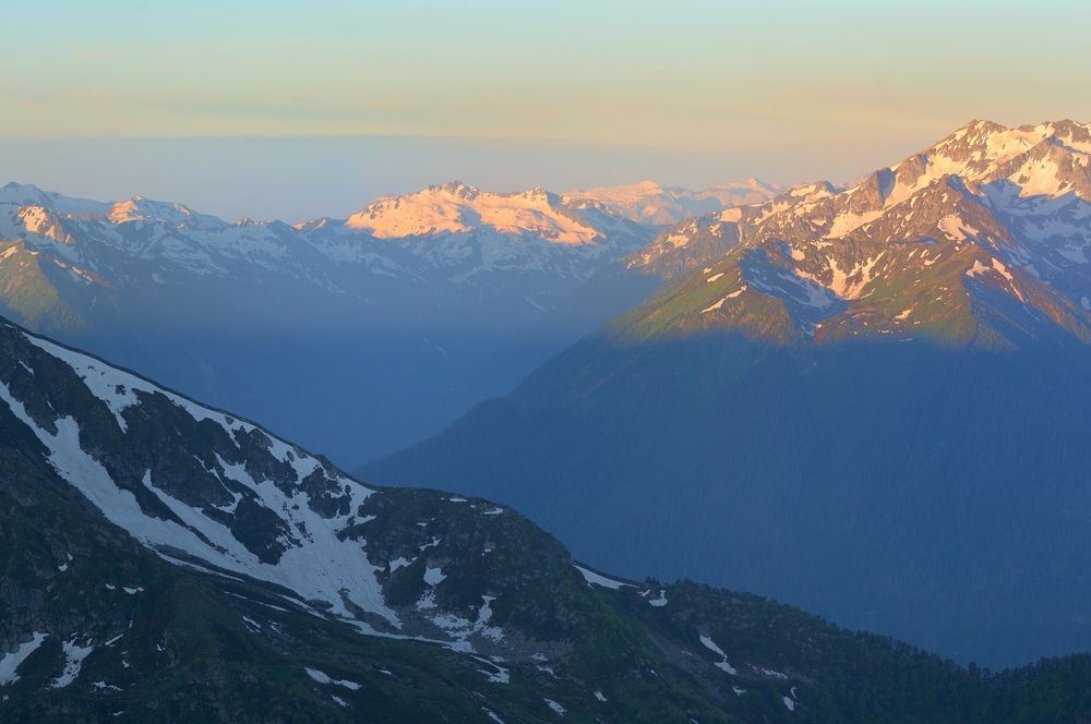 Рассвет в горах Кавказа