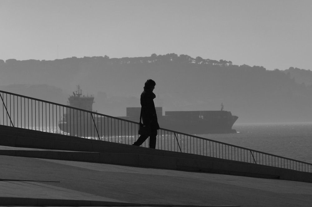 The woman, the boat and the river