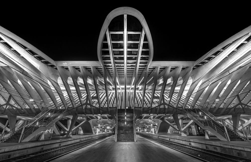 The platform at the train station.