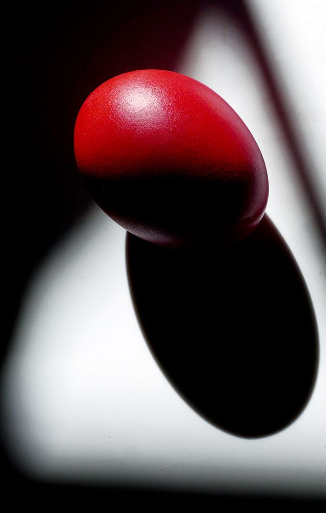 Composition with a red egg.