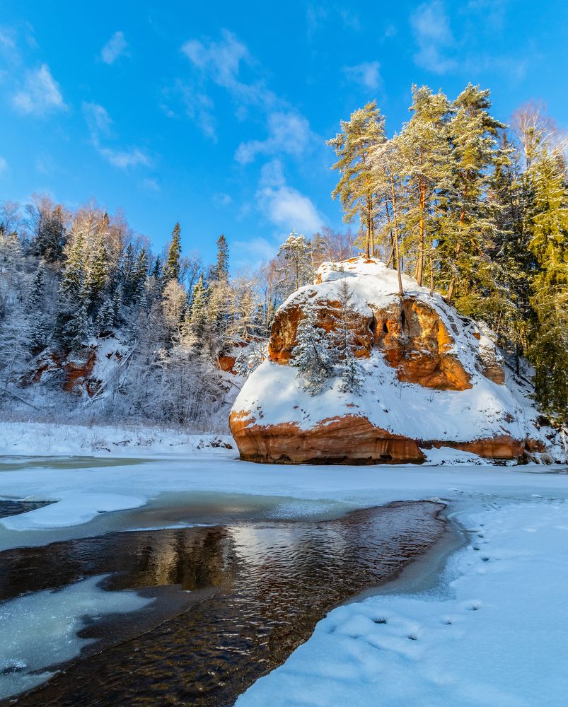 Winter in Latvian nature trails.