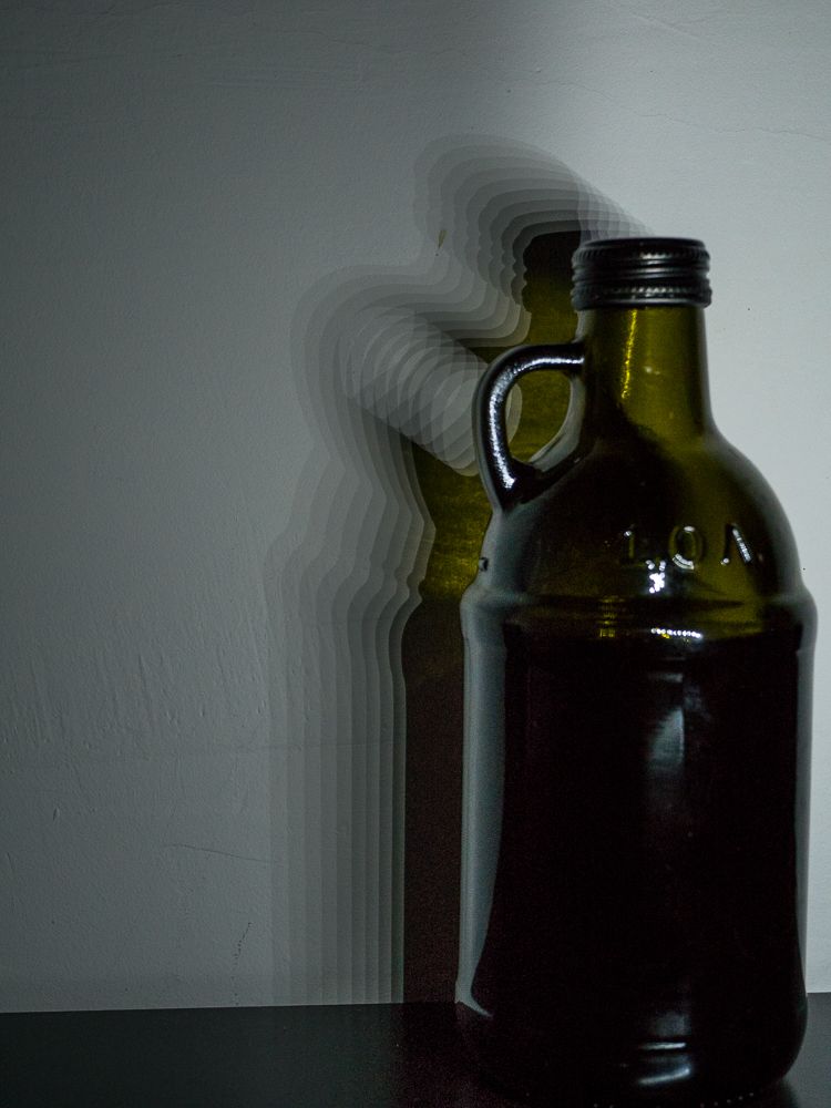 Ten shadows of bottle