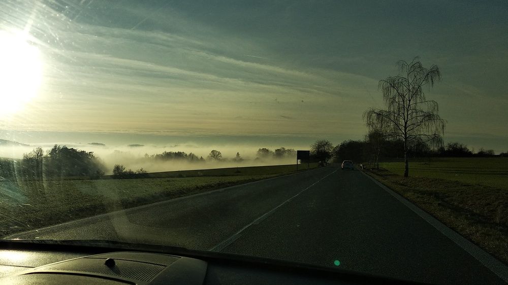 Туман зимой