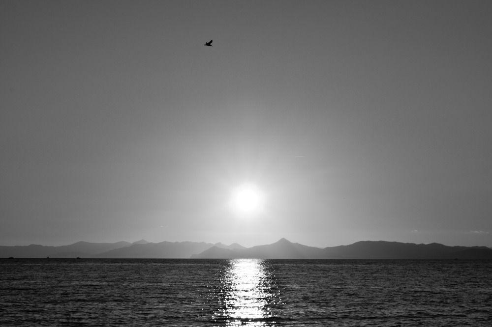Sunset behing mountains