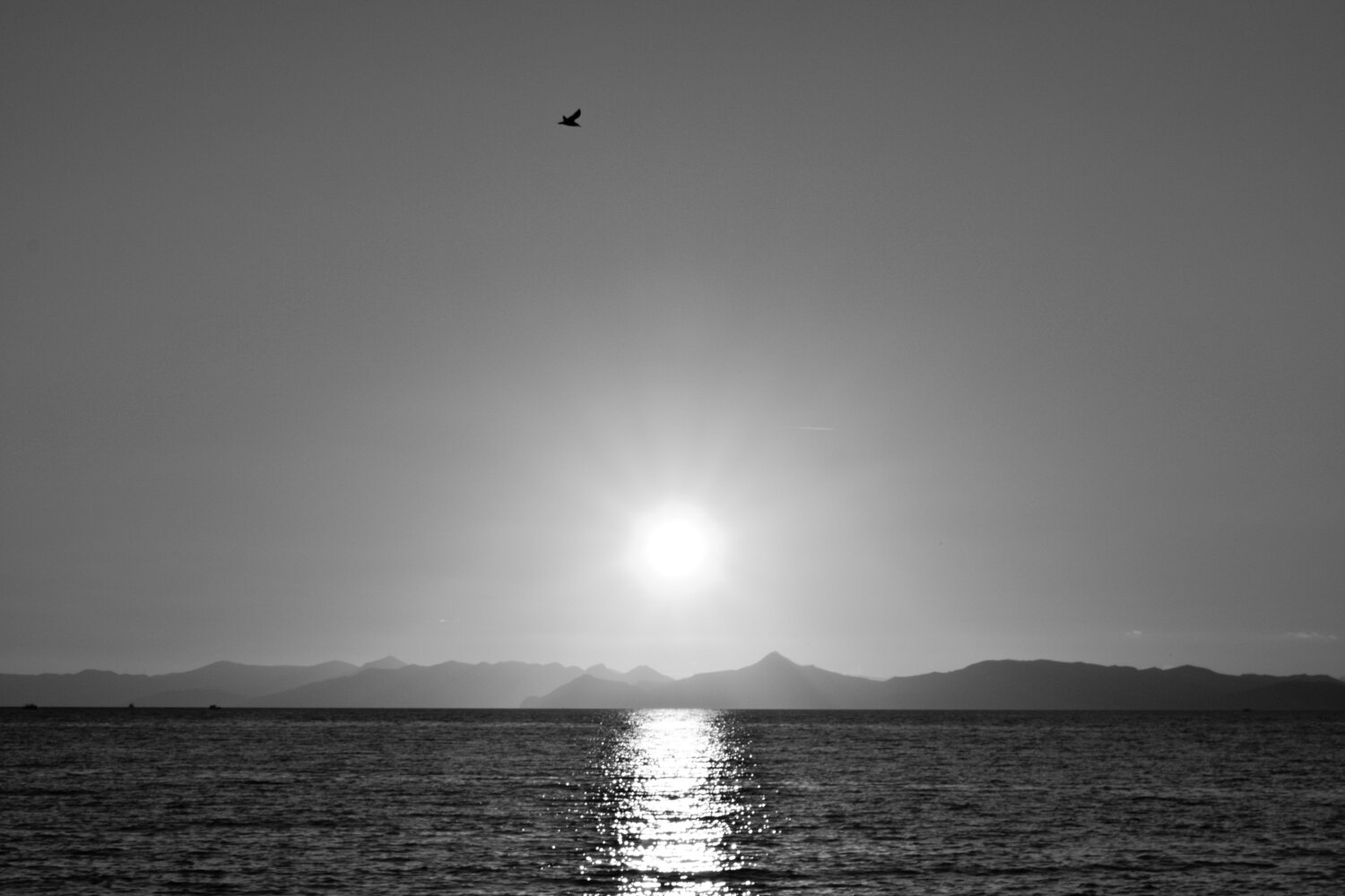 Sunset behing mountains