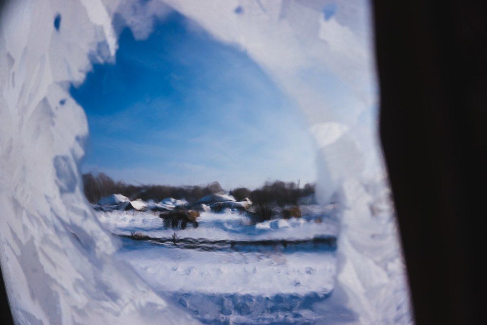 Акварель зимнего окна