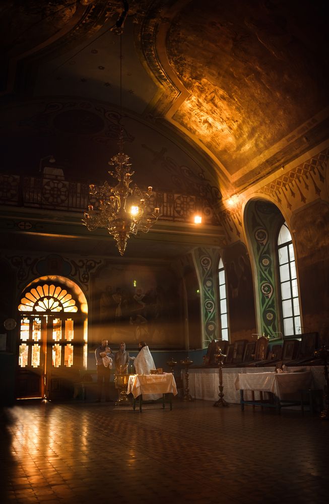 Таинство Крещения на закате