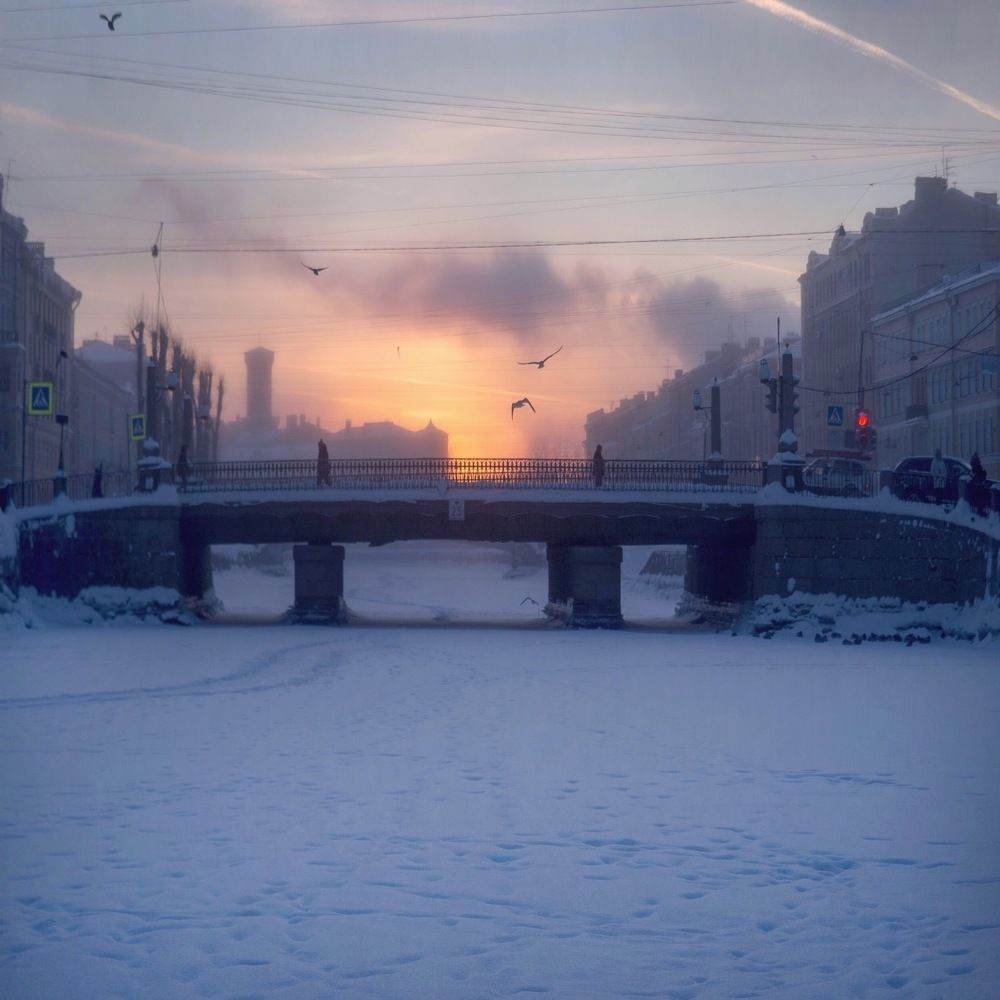 Зимний закат на канале Грибоедова
