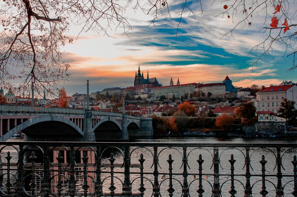 Sunset over the city