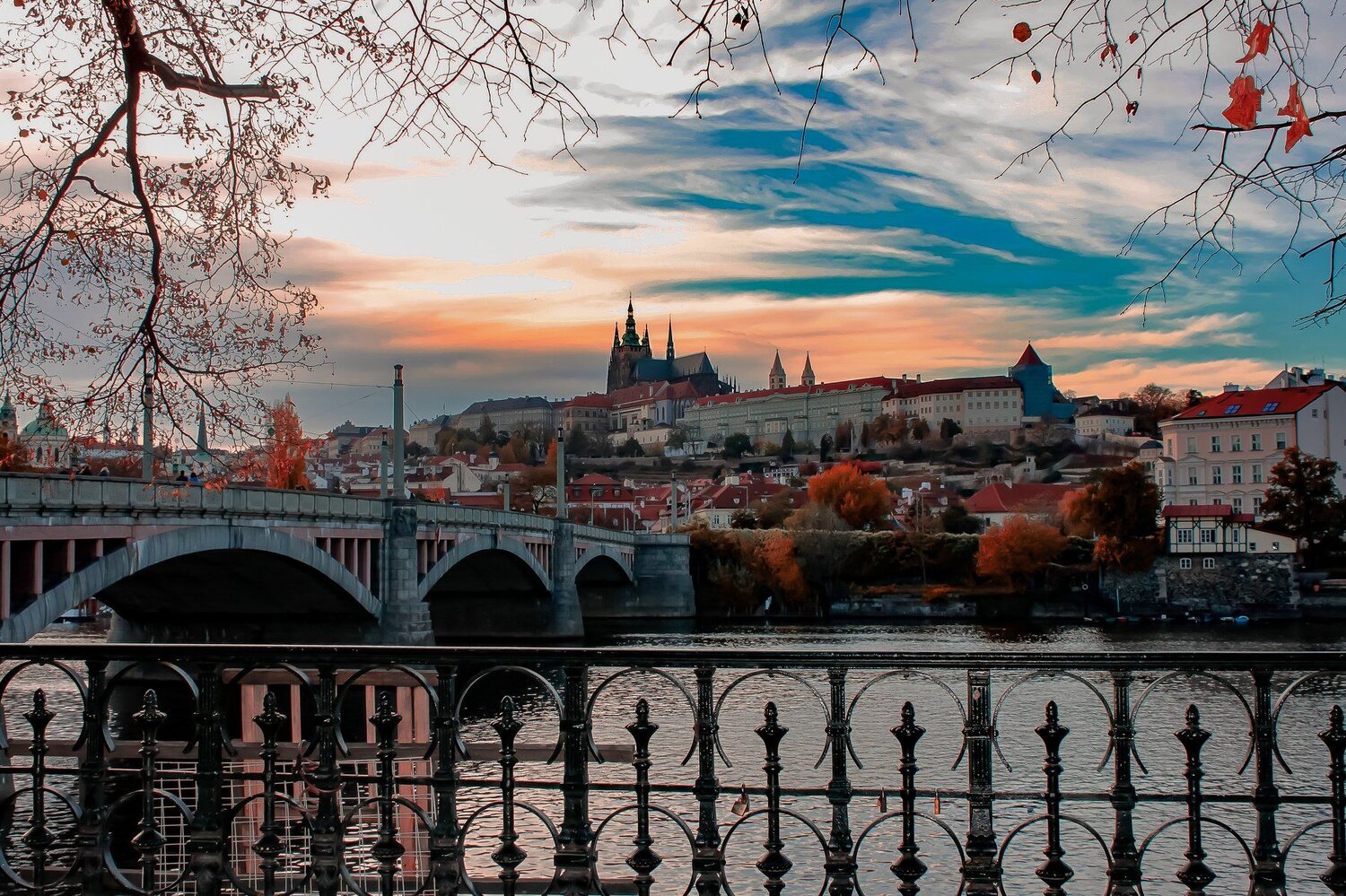 Sunset over the city