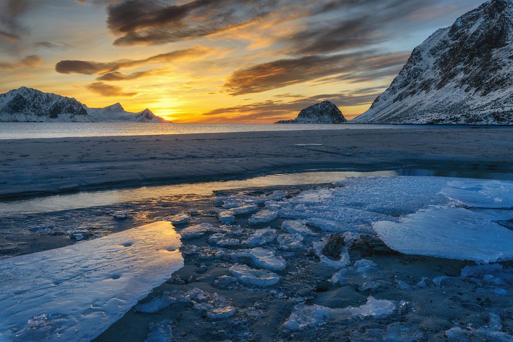Закат на пляже