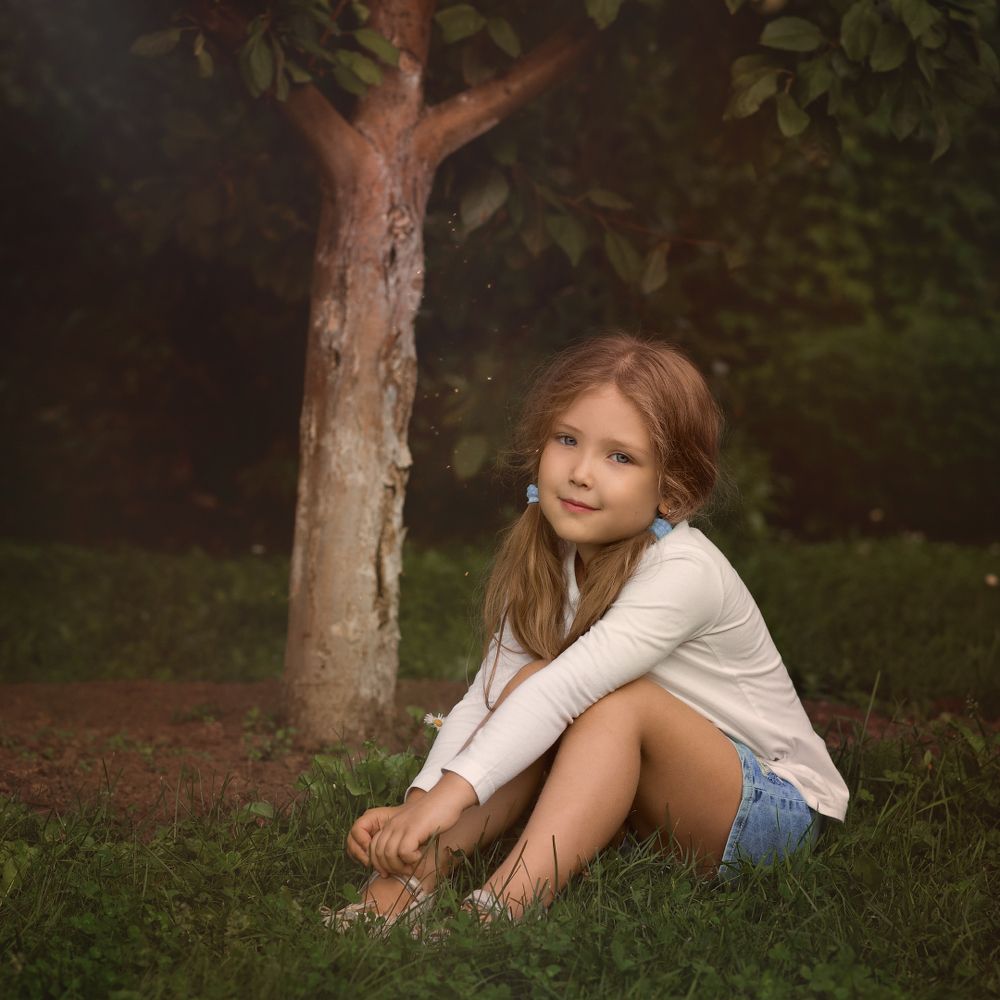 In the grandma's garden