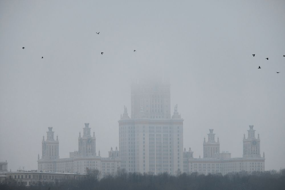 Moscow State University in winter