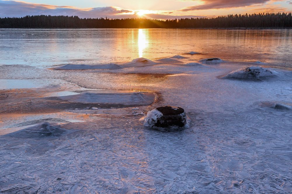 Кольский полуостров, поселок Ковда, рассвет