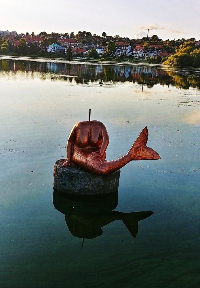Little mermaid from Kolding with her stolen head, Denmark