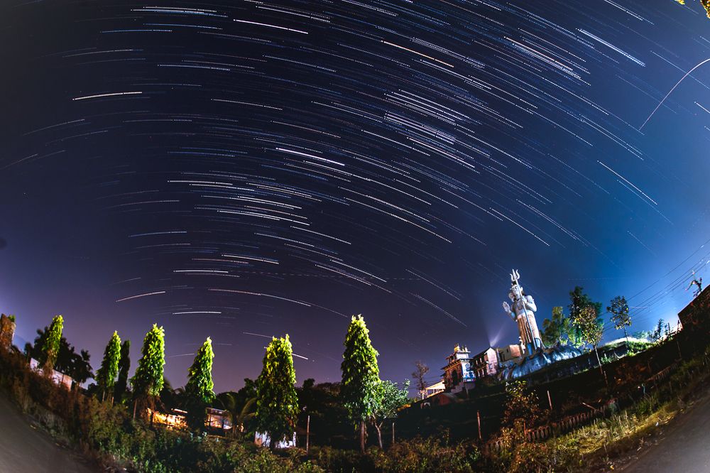 Star trail of Badrinath