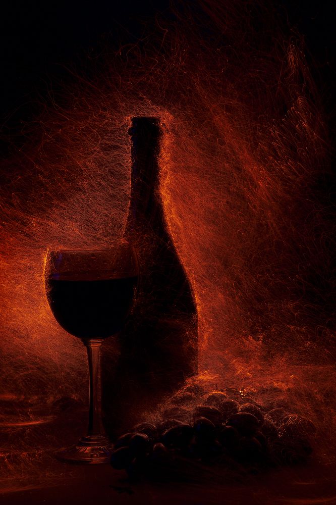 Натюрморт с виноградом. Подход к форме.