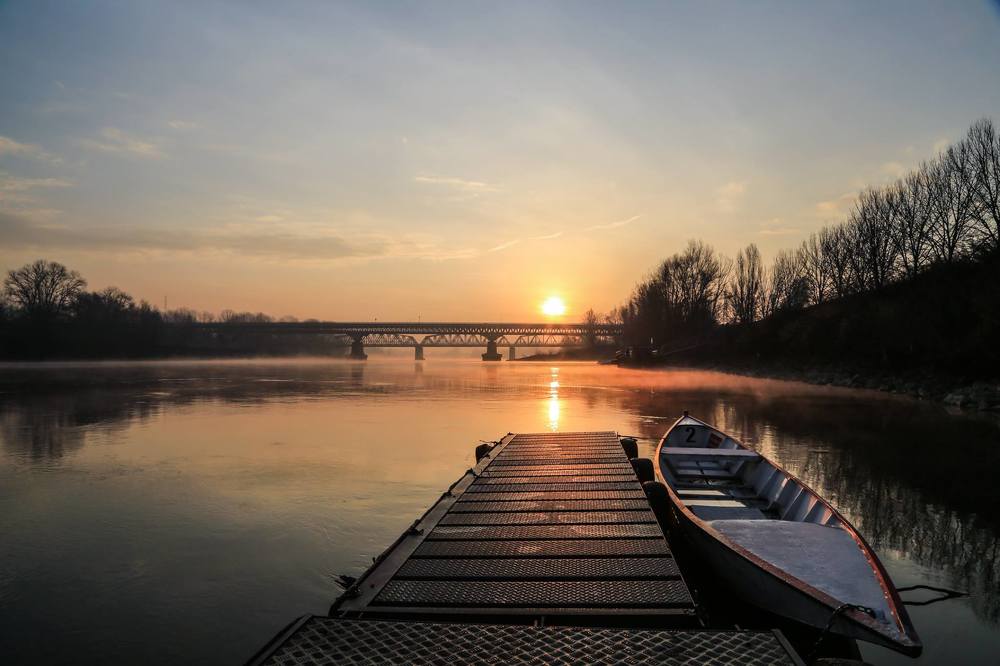 Tramonto sul fiume Po