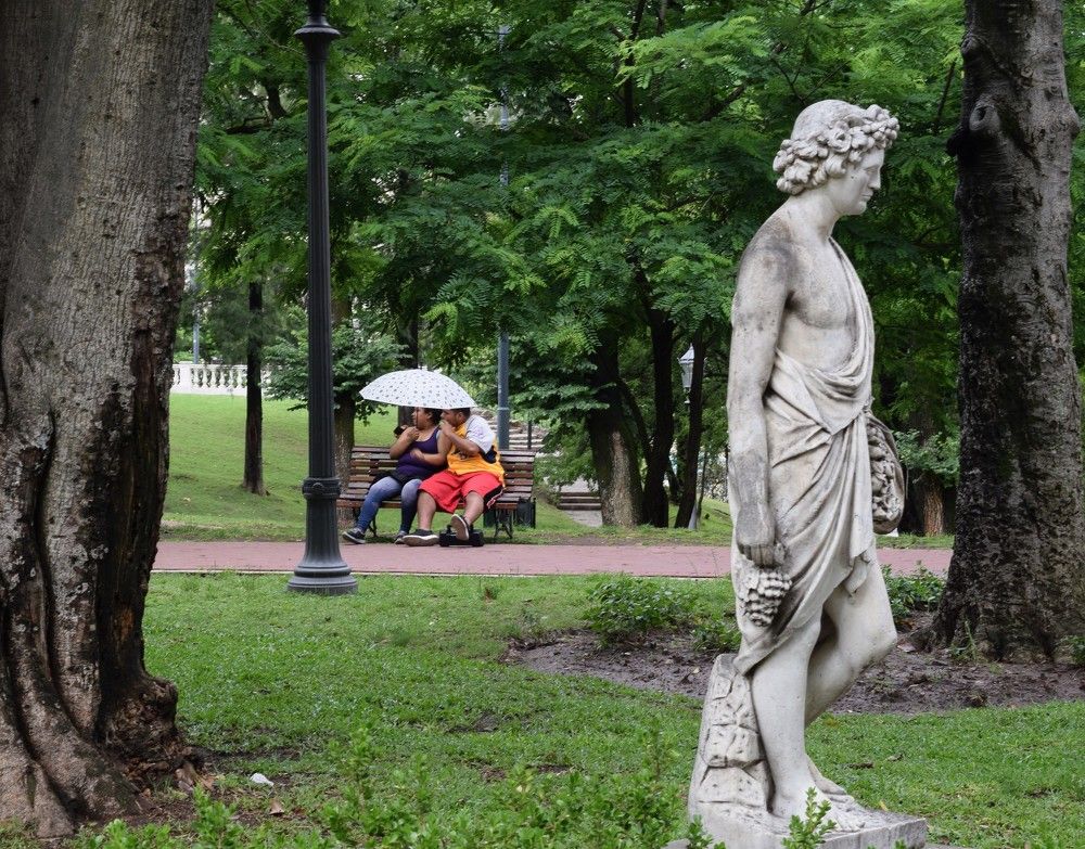 Couple with umbrella