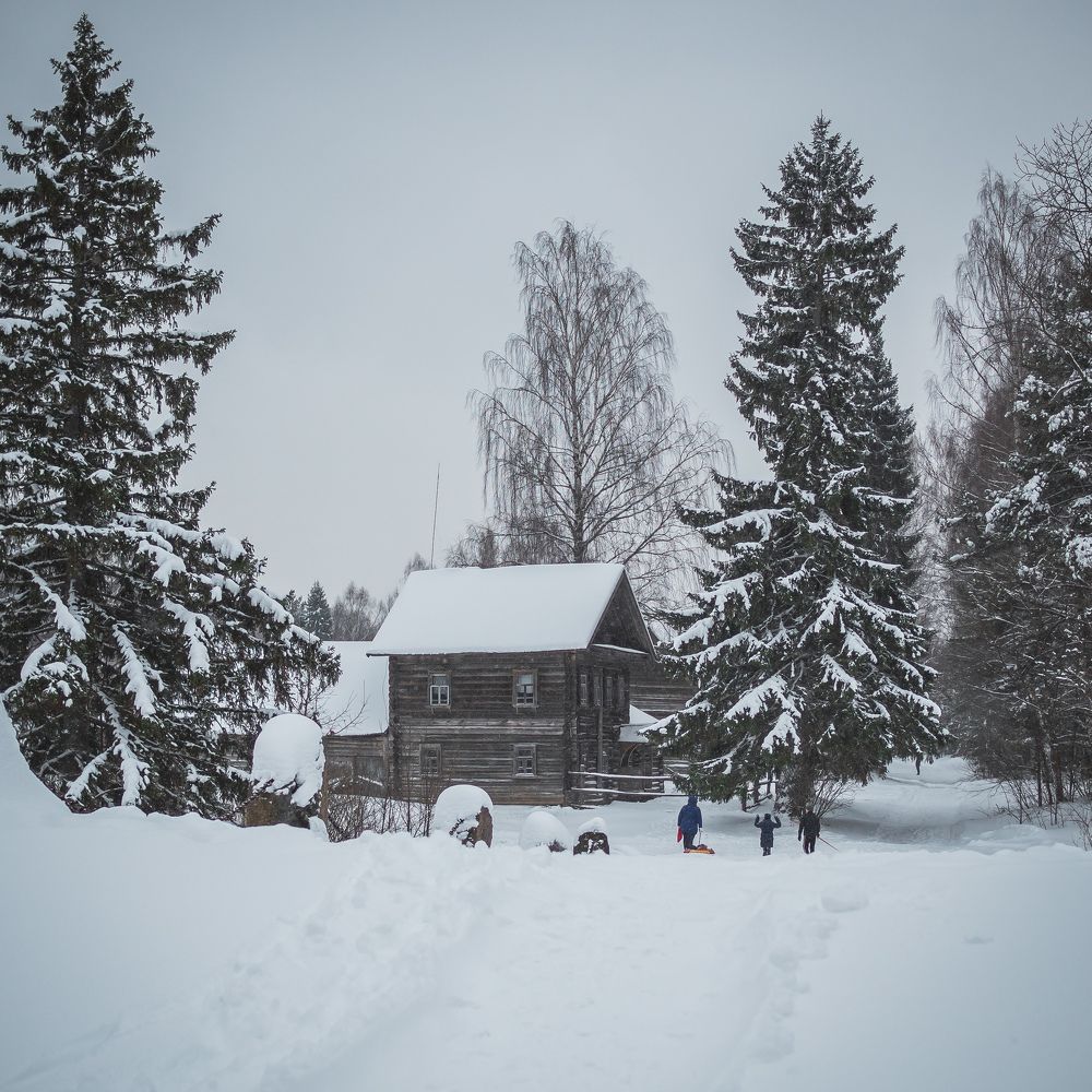 Winter in Russian village