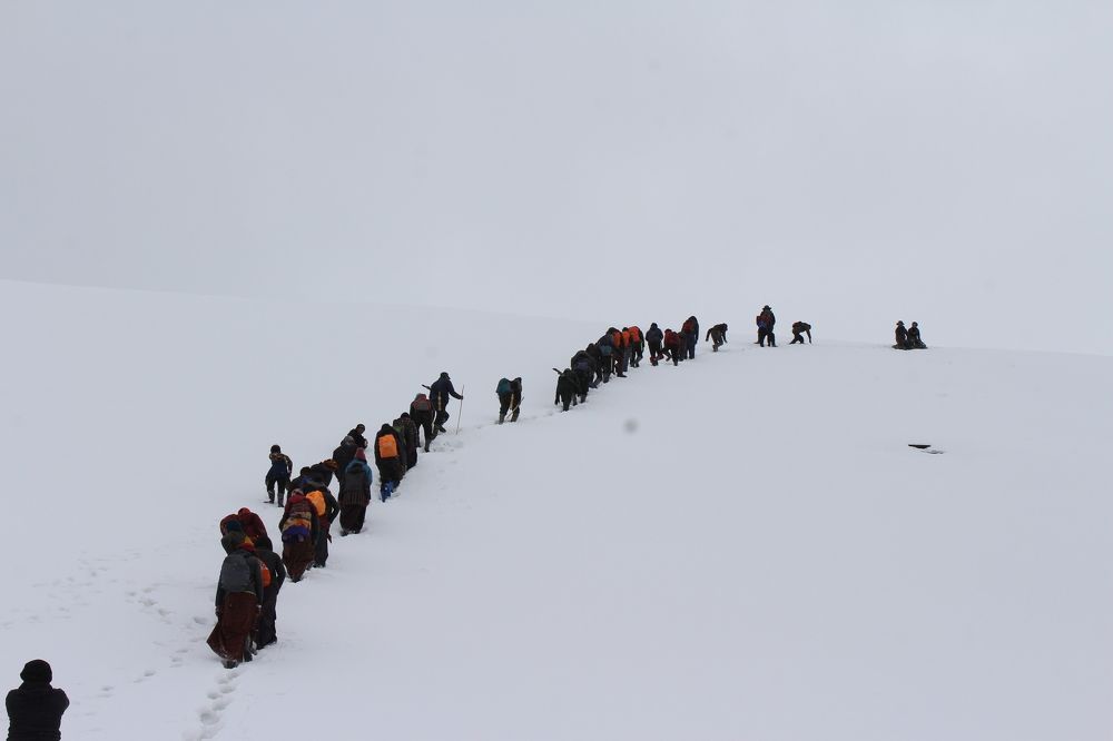 Walking through the snow