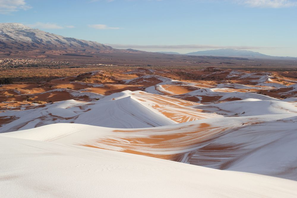 Snow falls in Sahara desert for third time in 40 years