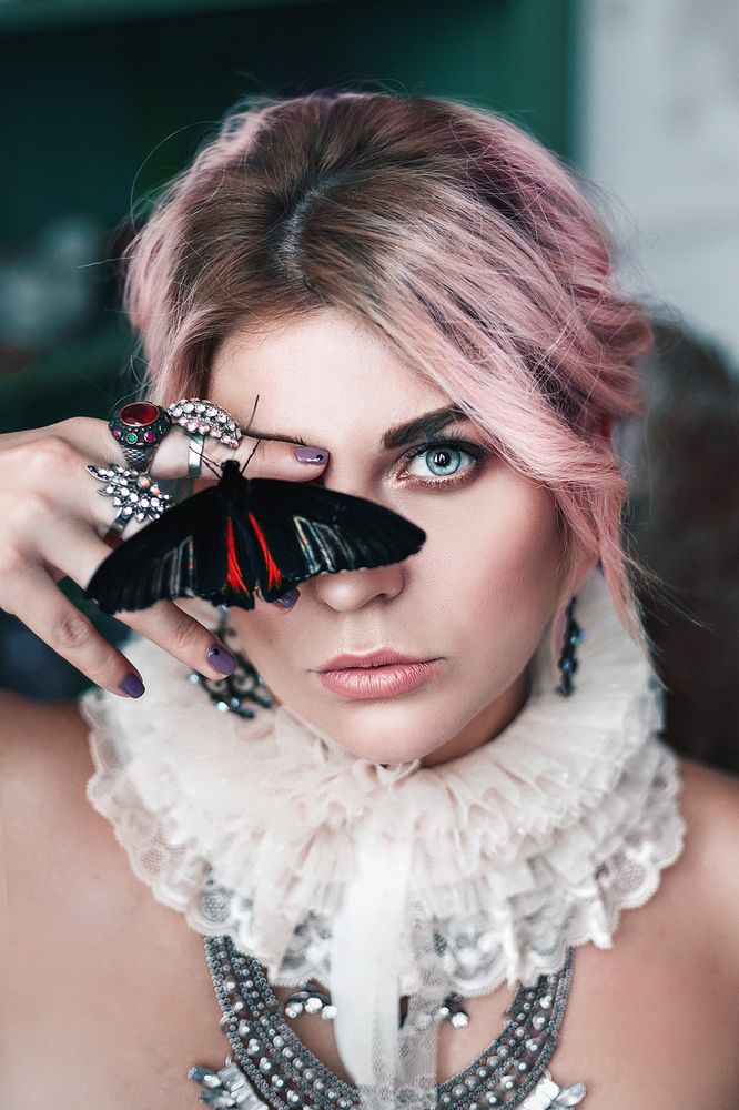 Portrait with butterfly