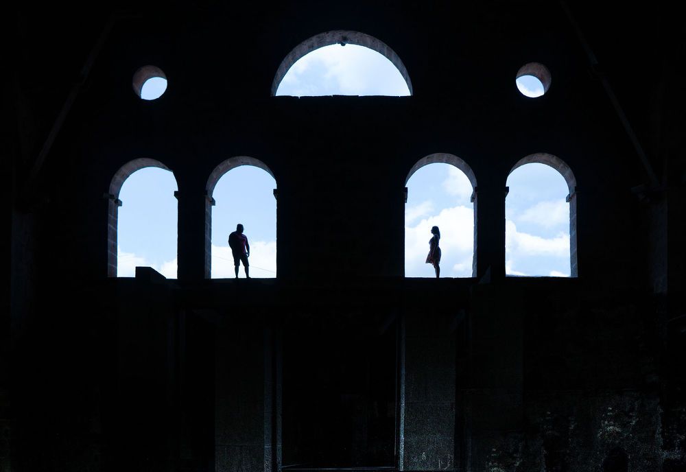 Two Girls on Landscape