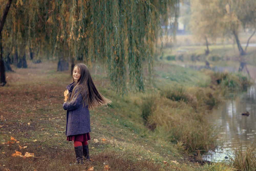 Autumn wind in her hair