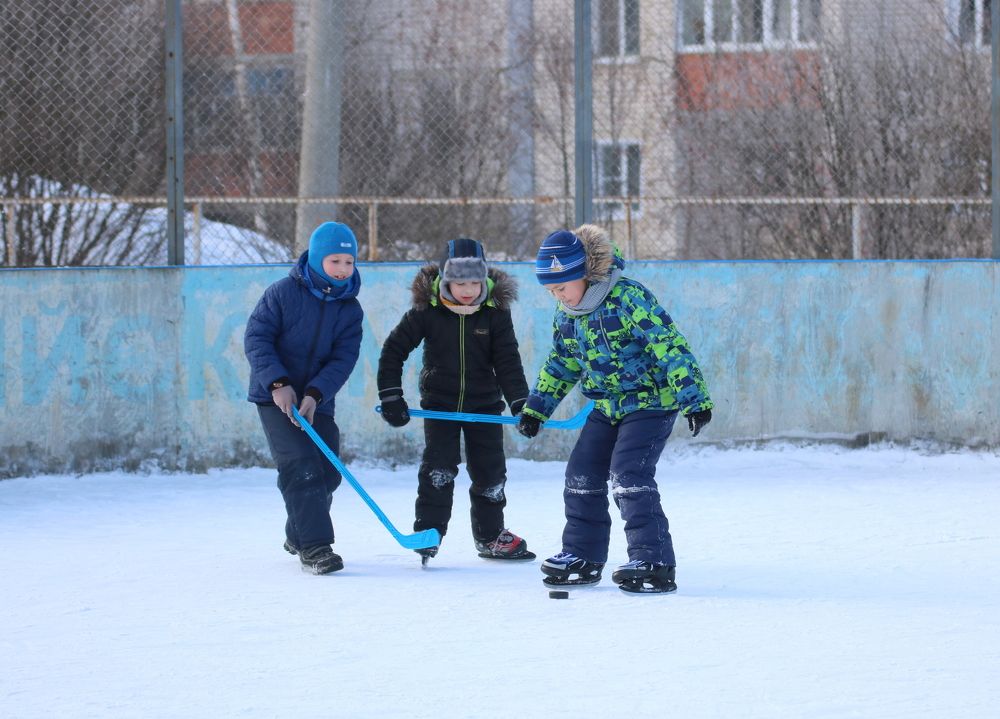 На хоккейной коробке