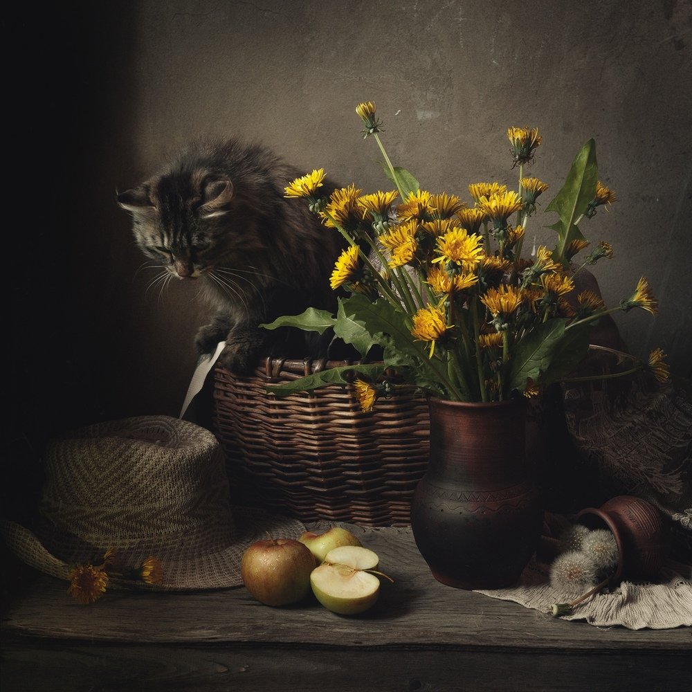 Натюрморт с одуванчиками